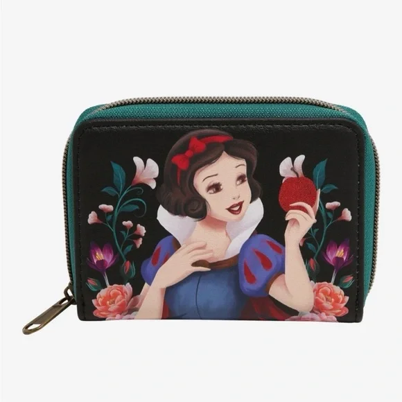 Loungefly Snow White and The Seven Dwarves Floral Apple Zipper Wallet NWT - Picture 1 of 3